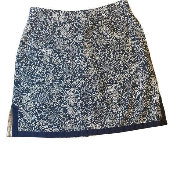 Vineyard Vines Paisley Pineapple Navy Mini Skort Shorts Inside Womens Size 4 - Picture 4 of 13